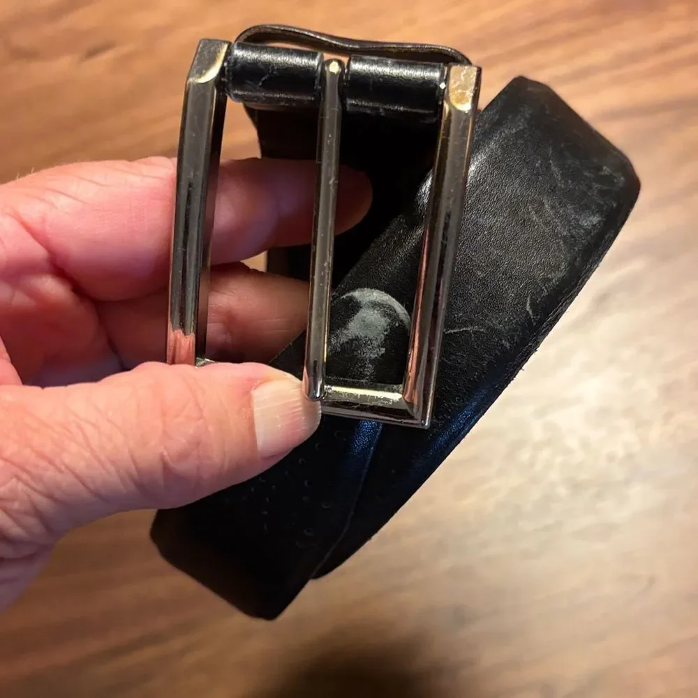 Allen Edmonds Men's Black Calfskin Leather Belt - 42